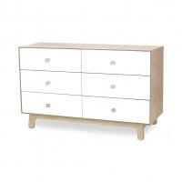 Commode Merlin Sparrow 6 tiroirs - Blanc/Bouleau